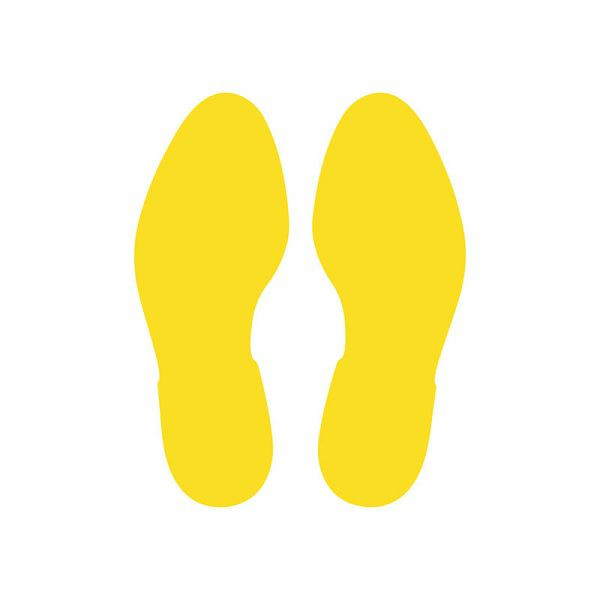 Marcatura per pavimento Eichner &quot;Footprint&quot; sinistra+destra, 297x110 mm, interno ed esterno, antiscivolo, per pavimentazione in calcestruzzo e asfalto, giallo, 9225-20062-040