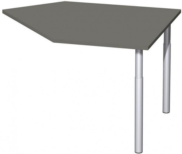 tavolo allungabile dati geramöbel a destra con piedini di supporto, materiale di collegamento incluso, regolabile in altezza, 1060x1225x680-820, grafite/argento, N-647105-GS