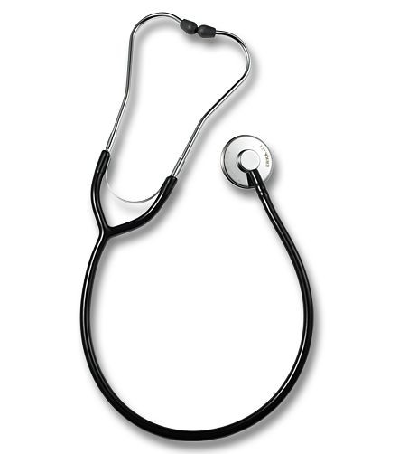 Stetoscopio ERKA con auricolari morbidi, tubo monocanale ERKAPHON ALU, colore: nero, 544.00010
