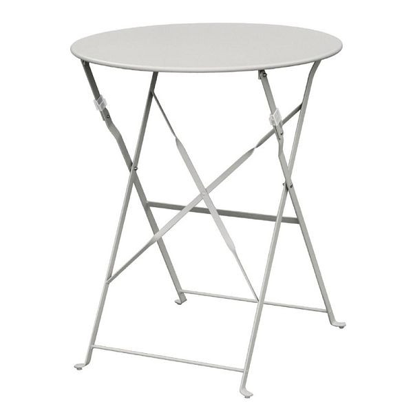 Bolero tavolo rotondo pieghevole da giardino grigio acciaio 60 cm, GH556