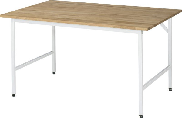 Tavolo da lavoro serie RAU Jerry (3030) - piano in faggio massiccio, regolabile in altezza, 1500x800-850x1000 mm, 06-500B10-15.12
