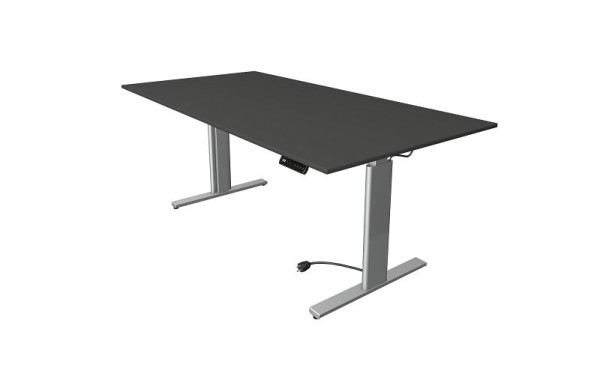 Kerkmann Move 3 tavolo sit/stand argento, L 2000 x P 1000 mm, regolabile elettricamente in altezza da 720-1200 mm, antracite, 10233913