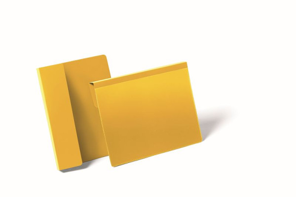 Tasca identificativa DURABLE con piega, gialla, A5 orizzontale, confezione da 50, 172204