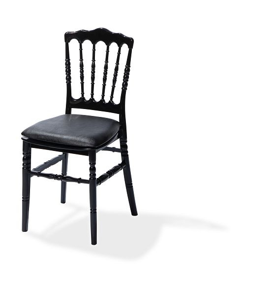 VEBA cuscino sedile in ecopelle nero per sedia Napoleone/Tiffany, 38,5x40x2,5 cm (LxPxA), 50400CB