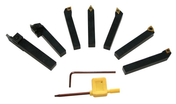 Set di utensili per tornitura con inserti indicizzabili ELMAG, 7 pezzi, 20 x 20 mm, 88068