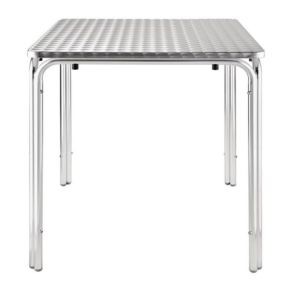 Bolero tavolo quadrato bistrot acciaio inox 4 gambe 70cm, U505