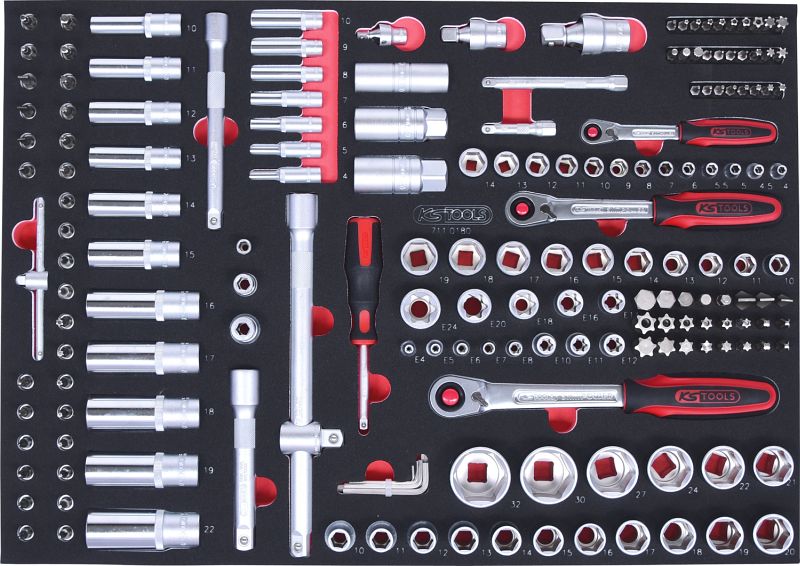 Set di chiavi a bussola KS Tools SCS 1/4 +3/8 +1/2 180 pezzi in inserto  di sistema 1/1 711.0180 favorevole acquista online: vasta gamma di prezzi  convenienti