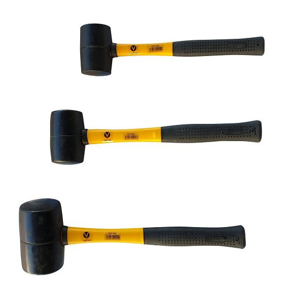 VaGo-Tools set da 3 martelli in gomma 370/500/1200 g martello da fabbro martello a faccia morbida, 233-330/350/390 ciascuno 1_rv