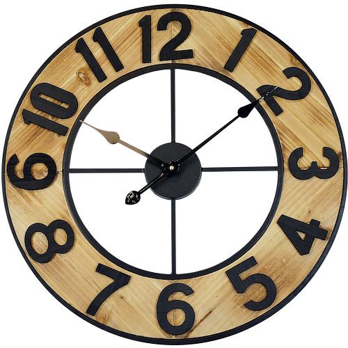 Orologio da parete al quarzo Technoline, metallo, legno, dimensioni: Ø 60 cm, WT 1610