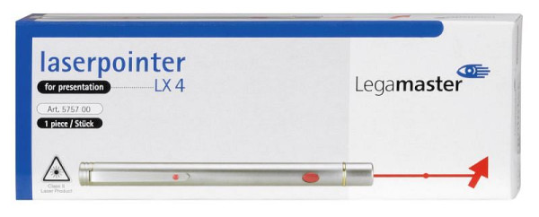 Puntatore laser Legamaster LX4, punto laser rosso, 7-575700