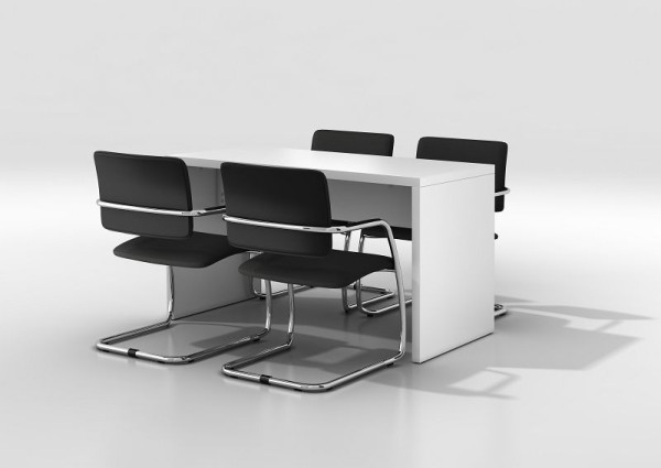 Sedia visitatore Hammerbacher, sedia cantilever, set da 2, nero, altezza 81 cm, larghezza seduta 45 cm, VSBP3/D