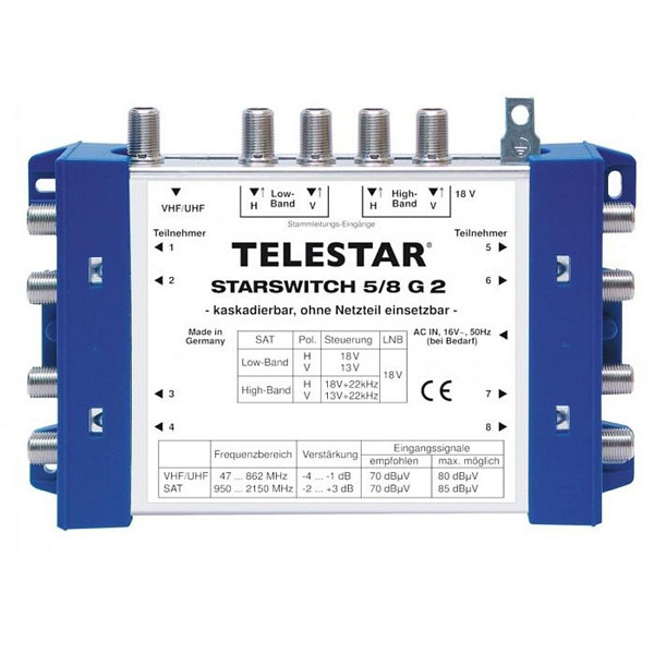 Base multiswitch TELESTAR STARSWITCH 5/8 G2 DVB-S SAT, 5222526