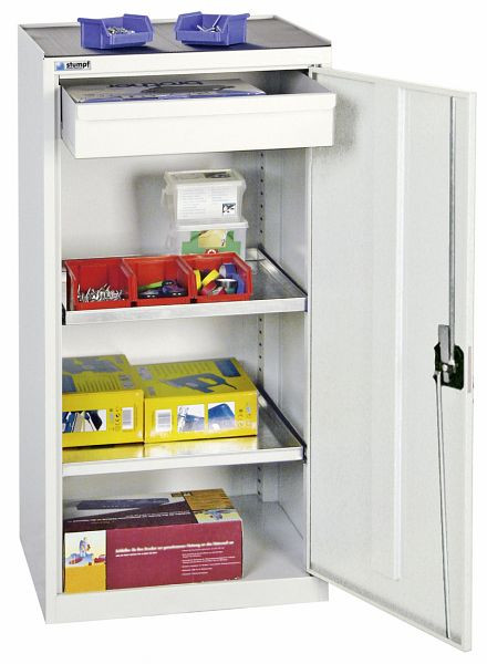 armadio per utensili e materiali blunt serie 2000, 7035/7035, 1 cassetto, 2 ripiani, 2001107