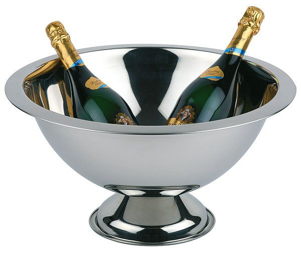 Raffreddatore per champagne APS, Ø 45 cm, altezza: 23 cm, 12 litri, acciaio inossidabile, lucidato a specchio, bordo lucido opaco, base Ø: 21 cm, 36046