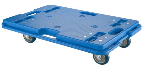 Rullo multiuso BS Wheels 950, plastica blu, dimensioni piastra 400x600 mm, con 4 ruote in PU blu, cuscinetti a sfera, confezione: 2 pezzi, A.-ROLLER.950