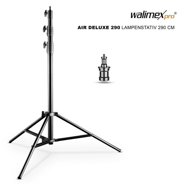 Walimex pro AIR Jumbo 290 treppiede per lampada 290 cm, con sospensione pneumatica, altezza 120-290 cm, 16564