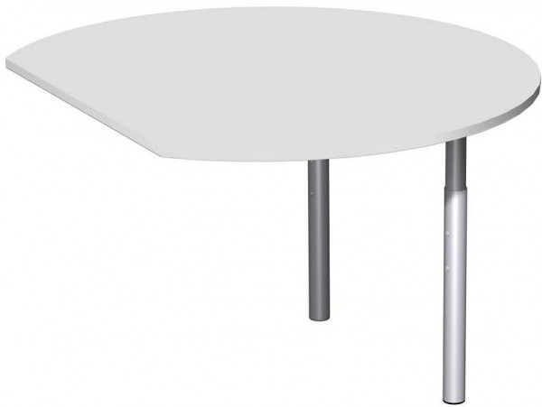 Tavolo allungabile geramöbel rotondo con piedini di supporto, incl. materiale di collegamento, regolabile in altezza, 1200x1047x680-820, grigio chiaro/argento, N-647207-LS