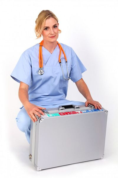 MBS tecnologia medica valigetta di emergenza studio medico / studio specialistico con contenuto secondo DIN, VAL4300FA