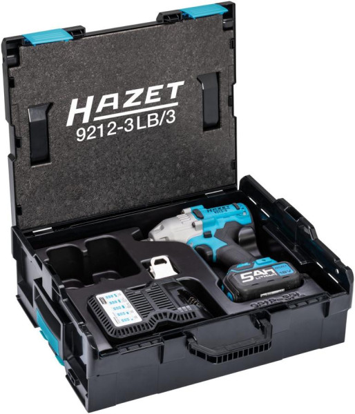 Avvitatore ad impulsi a batteria Hazet, coppia massima di allentamento: 700 Nm, solido attacco quadro 12,5 mm, alta efficienza grazie al motore brushless, set da 3 pezzi, 9212-3LB/3