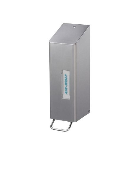 Dispenser di sapone e disinfettante Air Wolf, serie Omega, A x L x P: 328 x 97 x 142 mm, 1200 ml, acciaio inossidabile rivestito, 29-002