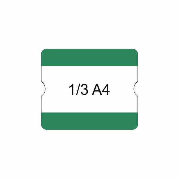 Tasca inferiore per lettere Eichner 1/3 A4 aperta, autoadesiva per interni, scritte intercambiabili, per posti pallet, 216x180 mm, verde, 9225-20530-030