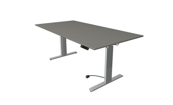 Kerkmann Move 3 tavolo sit/stand argento, L 2000 x P 1000 mm, regolabile elettricamente in altezza da 720-1200 mm, grafite, 10233812