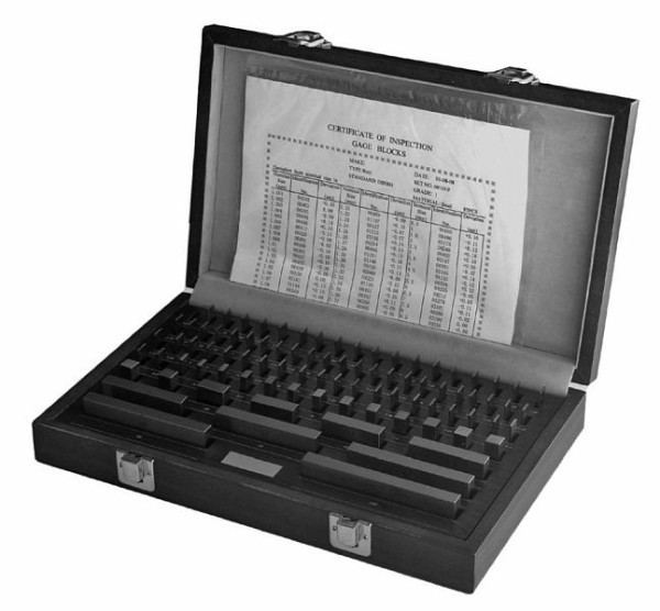 Set di blocchetti MACK in cassetta di legno, acciaio speciale 47 pezzi, 1-100 mm, qualità 0
