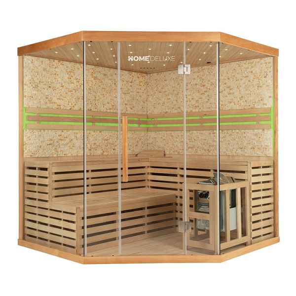 HOME DELUXE Sauna tradizionale SKYLINE BIG - XL con parete in pietra artificiale, 8621