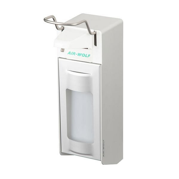 Dispenser di disinfettante e sapone Air Wolf, serie Omicron II, A x L x P: 330 x 95 x 168 mm, alluminio anodizzato, plastica WH, 35-451