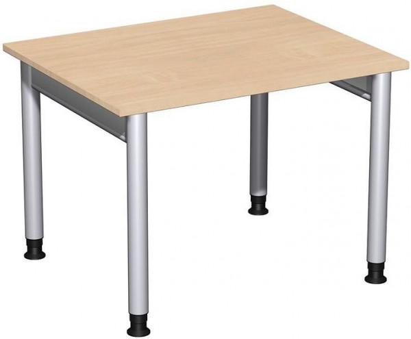 geramöbel scrivania regolabile in altezza, 1000x800x680-820, faggio/argento, N-657144-BS