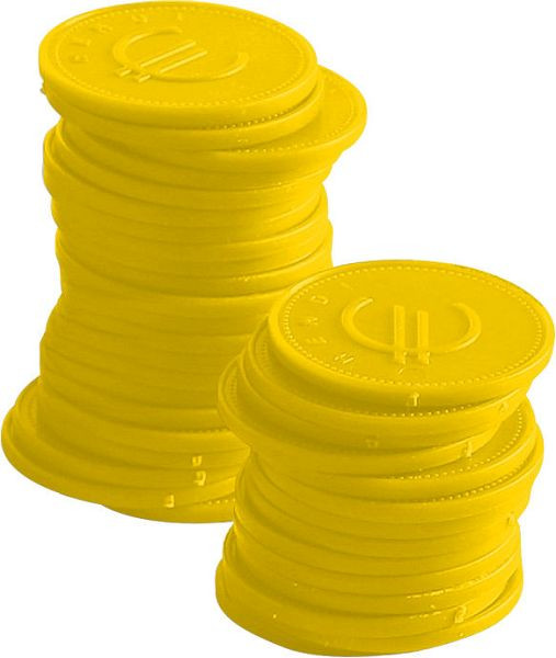 Monete deposito Bar up - PU: 100 pezzi, Ø25 mm, giallo, 665381