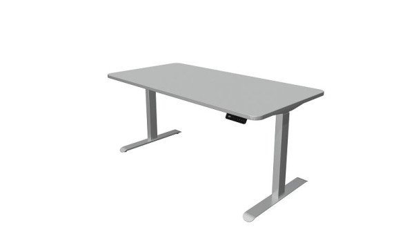 Tavolo per sedersi/in piedi Kerkmann, Move 3 Premium, L 1600 x P 800 mm, regolabile elettricamente in altezza da 720-1210 mm, grigio chiaro, 10331211