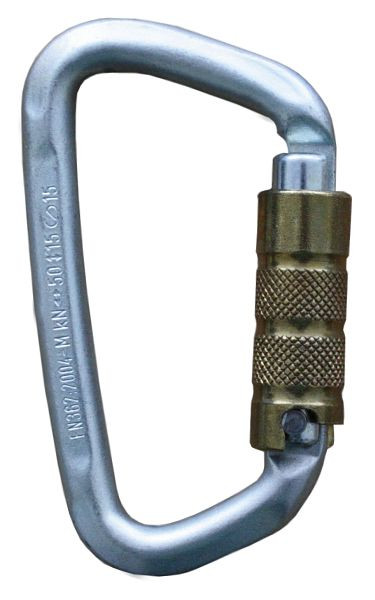 Moschettone Funcke FSK4, moschettone Trilock in acciaio, larghezza di apertura: 21 mm, forma a D, 70020140