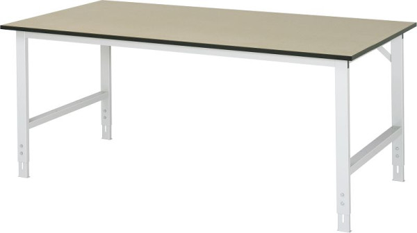Tavolo da lavoro RAU serie Tom (6030) - regolabile in altezza, pannello MDF, 2000x760-1080x1000 mm, 06-625F10-20.12