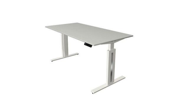 Kerkmann Move 3 fresh tavolo sit/stand, L 1600 x P 800 mm, regolabile elettricamente in altezza da 720-1200 mm, grigio chiaro, 10184311