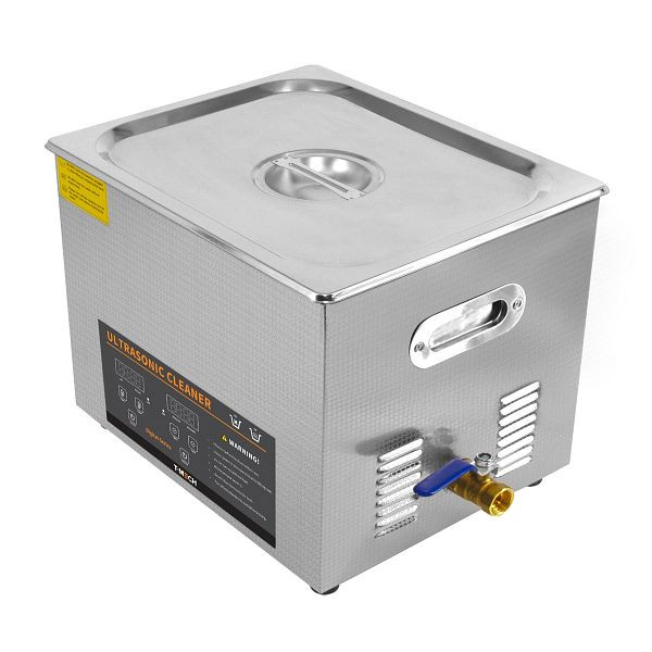 T-Mech Digital Pulitore ad ultrasuoni da 15 litri, timer per la pulizia dell'acciaio, funzione di riscaldamento, cestello, 211418