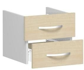 geramöbel inserto per cassetti larghezza mobile 400 mm, per 2a, 3a o 4a altezza cartella, non bloccabile, 1 altezza cartella, acero, S-341700-A