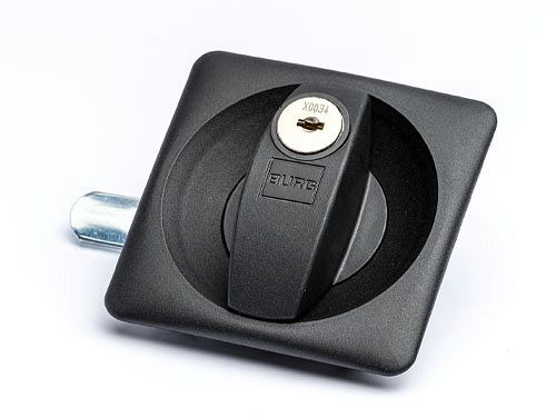 Maniglia Bedrunka+Hirth serratura a conchiglia sinistra con 2 chiavi, chiusura a 90°, chiave uguale, 04GSSGS-L-GK