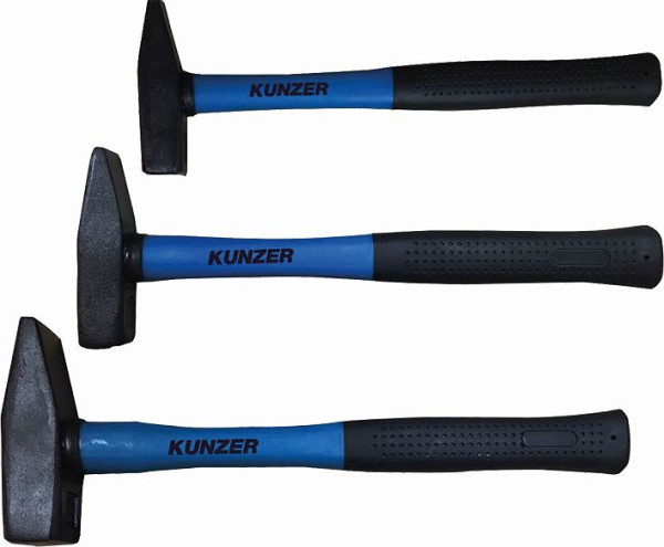 Set di martelli Kunzer con manico in fibra di vetro, 3 pezzi, 7HSF03
