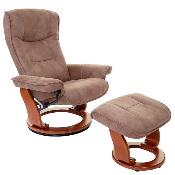 Mendler MCA sedia relax Hamilton, sgabello sedia TV, tessuto/tessuto capacità di carico 130 kg, marrone antico, color miele, 59218