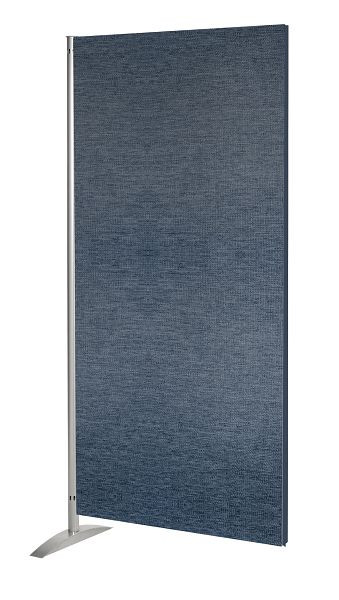 Kerkmann Paravento Metropol, elemento in tessuto, L 800 x P 450 x A 1750 mm, alluminio argento/blu, 45697417