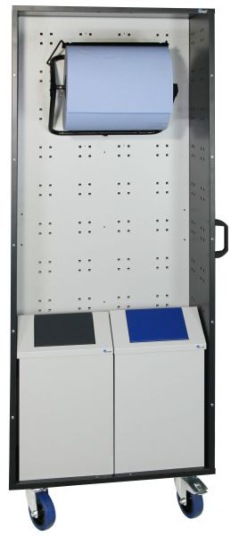 armadio a pannelli forati mobile SmartCenter blunt, utilizzabile su entrambi i lati, attrezzatura 1, 670-300-0-1-100