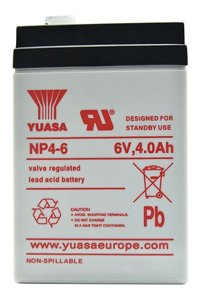 Batteria al piombo Yuasa 6 V, 4,5 Ah per PL-850, PL-838 LB, 300121