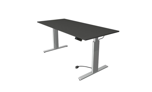 Kerkmann Move 3 tavolo sit/stand argento, L 1800 x P 800 mm, regolabile elettricamente in altezza da 720-1200 mm, antracite, 10233413