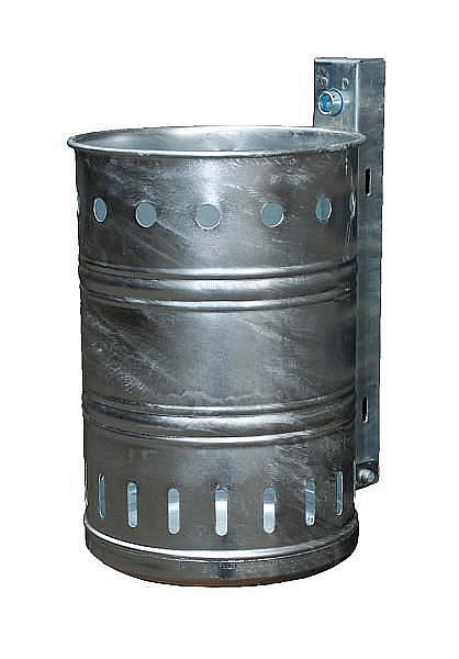 Contenitore per rifiuti Renner da circa 20 L, perforato, per montaggio a parete e su palo, zincato a caldo, 7003-00FV