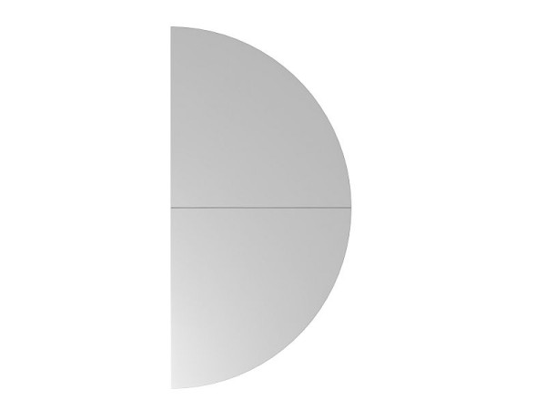 Tavolo allungabile Hammerbacher 2xquarto di cerchio QA160, 160 x 80 cm, piano: grigio, spessore 25 mm, tavolo allungabile con base di supporto in grafite, altezza di lavoro 68-76 cm, VQA160/5/G