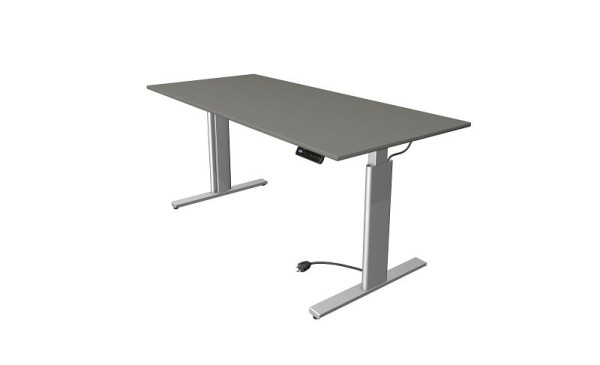 Kerkmann Move 3 tavolo sit/stand argento, L 1800 x P 800 mm, regolabile elettricamente in altezza da 720-1200 mm, grafite, 10233312