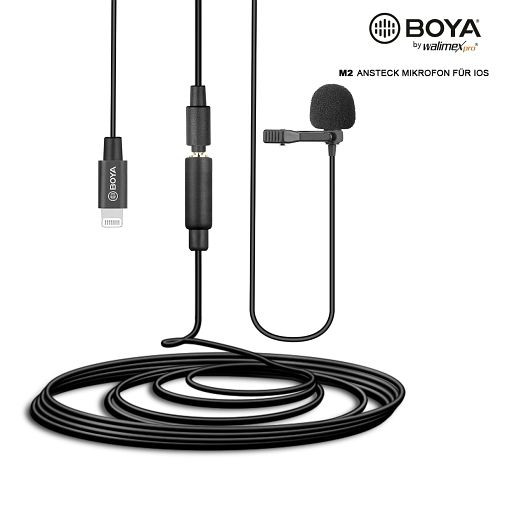 Walimex pro Boya M2 microfono a clip per iOS, 22918