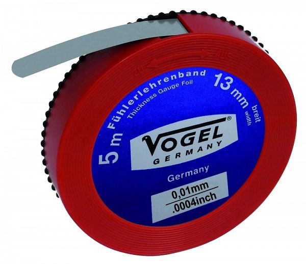 Nastro spessimetro Vogel Germany, acciaio per molle temprato, 0,01 mm / .0004 pollici, 455001