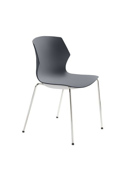 Mayer Sitzmöbel sedia impilabile myPRIMO, scocca in plastica antracite, struttura cromata, 2510_01_01